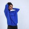 Pull large en cachemire col roulé - Bouda 6645 bleu dur - 48 Bleu roi