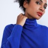 Pull large en cachemire col roulé - Bouda 6645 bleu dur - 48 Bleu roi