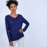 Pull col V oversize Hoani 6646 indigo - 75 Bleu nuit
