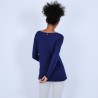 Pull col V oversize Hoani 6646 indigo - 75 Bleu nuit