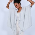 Gilet kimono sans manches - Oumi 6612 gris clair - 11 Gris clair