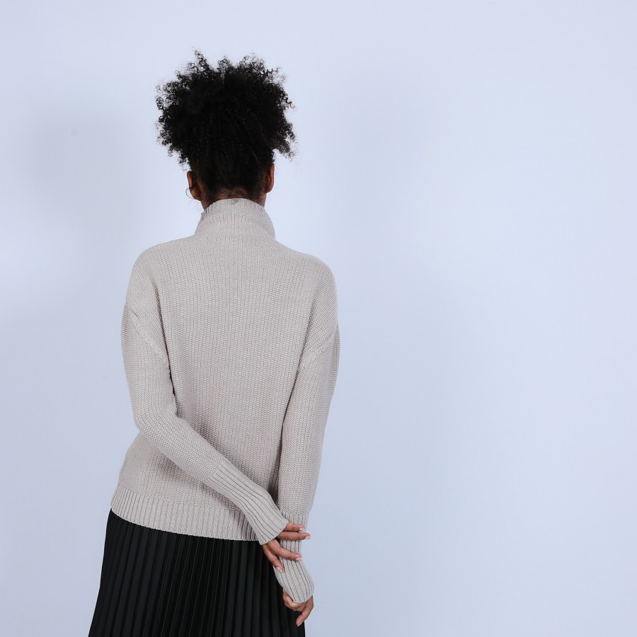 Pull manches extra longues en laine mérinos - Solane