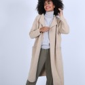 Manteau avec poches en laine & alpaga - Sydney 6620 greige - 13 Beige moyen