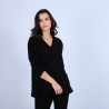 Pull en cachemire ample col V - Olyvia 6610 noir - 01 Noir