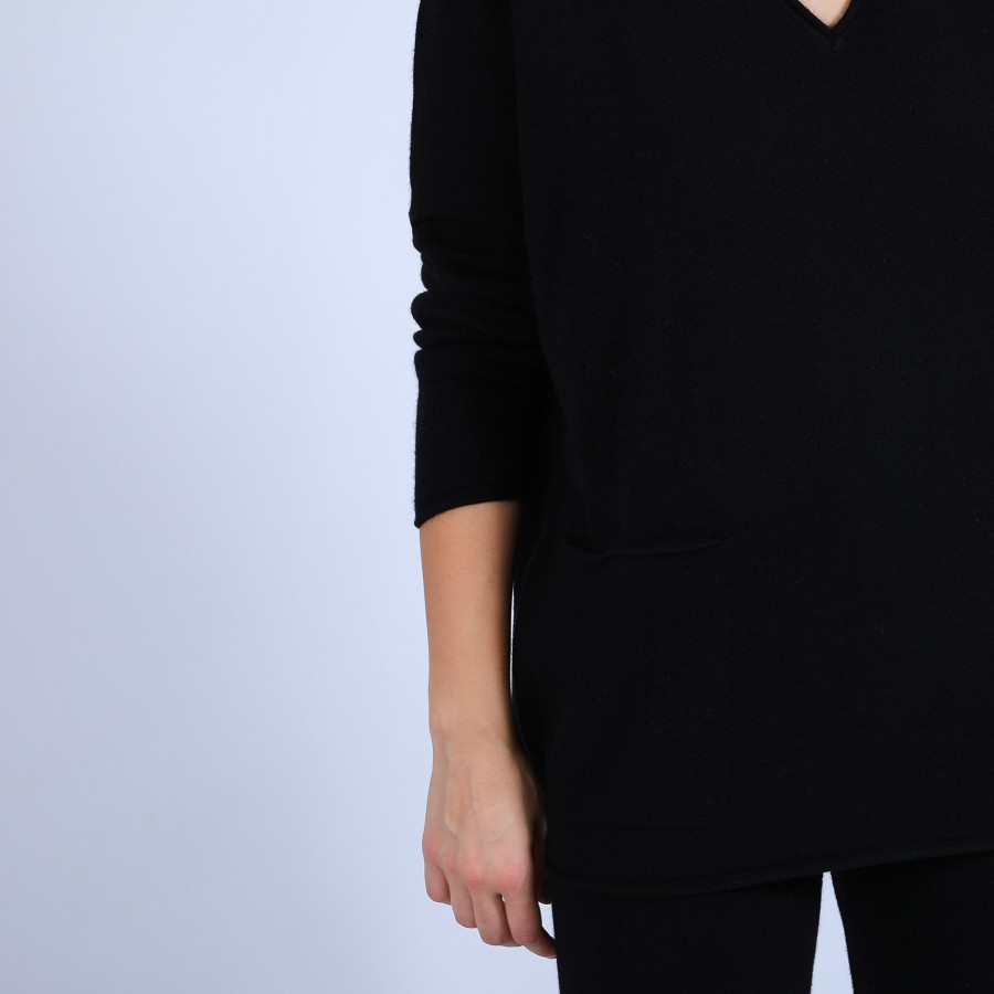 Pull ample col V en cachemire  - Olyvia