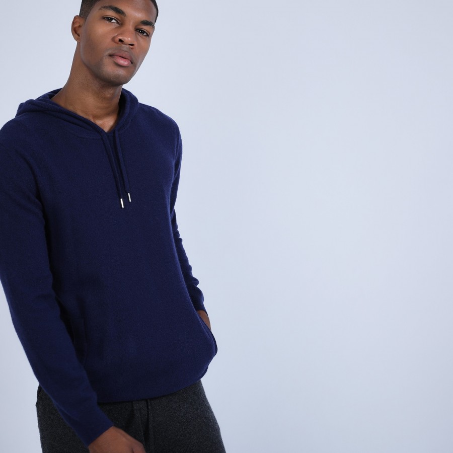 Sweat à capuche en cachemire - Harper 6646 indigo - 75 bleu nuit