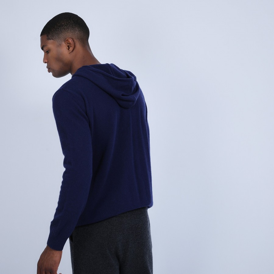 Sweat à capuche en cachemire - Harper 6646 indigo - 75 bleu nuit