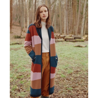Gilet long multicolore en cachemire - Saison