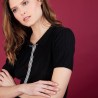 Pull col polo soie naturelle - Alya 6810 noir - 01 Noir