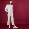 Pull col V en soie coton et laine - Blovis 6800 blanc - 82 Ecru