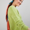 Pull col V en soie coton et laine - Blovis 6852 pollen - 90 Vert anis