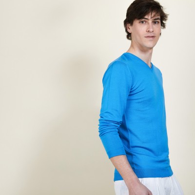 Wool and silk V-neck sweater - Basil