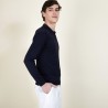 Pull col polo en laine et soie - Bartev 6840 MARINE - 05 Bleu marine
