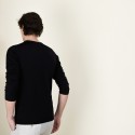 Pull col rond en laine et soie - Barsam 6810 noir - 01 Noir