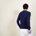 Cotton round neck sweater - Balboa 6840 - 05 Bleu marine