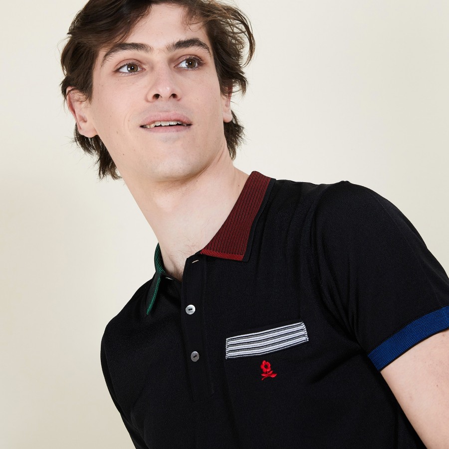 Colored polo shirt in Fil Lumière - Baptista
