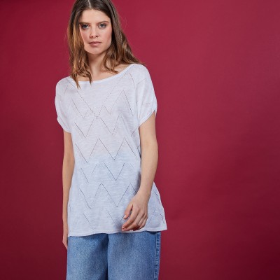 Long flamed linen T-shirt - Coline