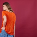 Long T-shirt en lin flammé - Coline 6883 flamine - 15 Orange