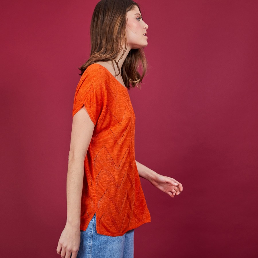 Long flamed linen T-shirt - Colinna