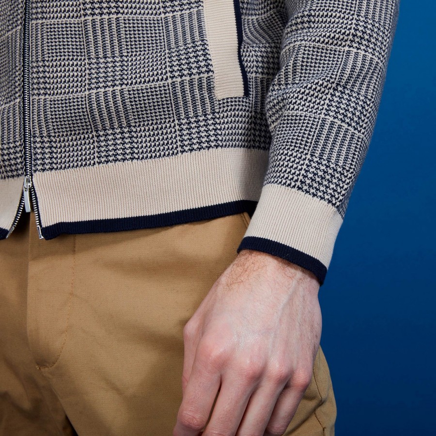 Veste en coton zippé avec poches - Doha 6904- 05 Bleu Marine
