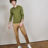 Pull col polo en 100% laine mérinos - Beni 6851 - 83 Kaki