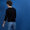 Pull col V en 100% laine mérinos - Badyss 6810 noir - 01 Noir