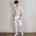 Pull col polo en laine et soie - Bartev 6801 beige - 12 Beige clair
