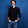 Pull col polo en laine et soie - Bartev 6810 noir - 01 Noir