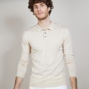 Pull col polo en 100% laine mérinos - Beni 6801 beige - 12 Beige clair