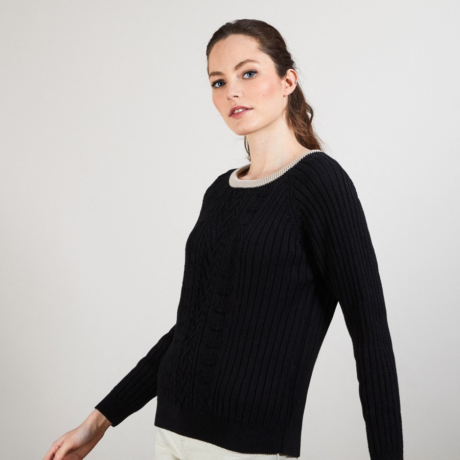 Pull en coton bio - Alice 6915 NOIR- 01Noir