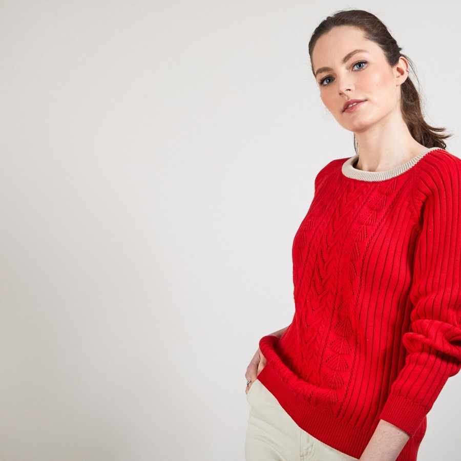 Pull en coton bio - Alice 6991 PAVOT- 52Rouge