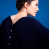 Pull col rond en cachemire lin - Ambre  6840- 05 Bleu Marine Noir
