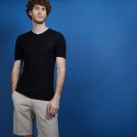 T-shirt col V en lin flammé - Bobélia 6810 noir - 01 Noir