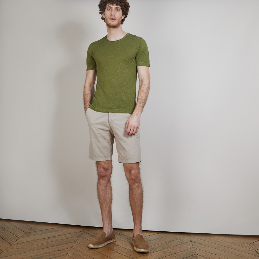 T-shirt col rond en lin flammé - Renaud