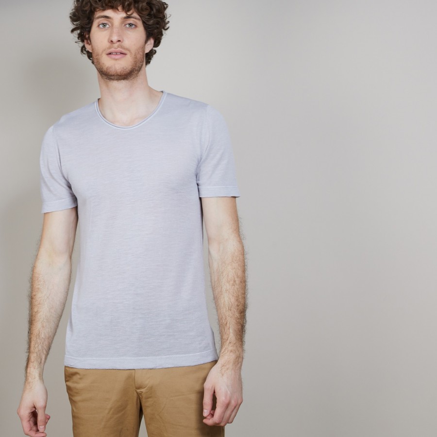 T-shirt col rond en lin flammé - Renaud