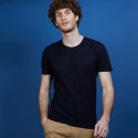 T-shirt col rond en lin flammé - Boséa 6840 marine - 05 Bleu marine