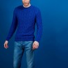 Pull torsadé en coton - Dublin 6841 altitude - 03 Bleu foncé