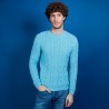 Pull torsadé en coton - Dublin 6842 delta - 06 Bleu moyen