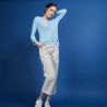 GILET LIN FLAMME BAO  6842 DELTA - 77 BLEU CIEL