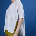 T-shirt oversize en lin flammé - Batalya 6800 blanc - 02 Blanc