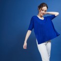 T-shirt oversize en lin flammé - Batalya 6841ALTITUDE-03 BLEU FONCE