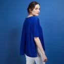 T-shirt oversize en lin flammé - Batalya 6841ALTITUDE-03 BLEU FONCE