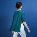 T-shirt oversize en lin flammé - Batalya 6850 MELEZE-21 VERT FONCE