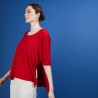 T-shirt oversize en lin flammé - Batalya 6880 PAVOT -52 ROUGE