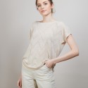 Long T-shirt en lin flammé - Coline 6801 beige - 12 Beige clair