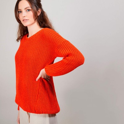 Ribbed knit V-neck sweater - Bulle