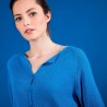 Cardigan femme en viscose crepe - Boubou 6843 azur - 49 Turquoise