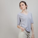 T-shirt en lin manches coudes - Bonbon 6811 gris clair - 11 Gris clair