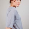 T-shirt en lin manches coudes - Bonbon 6811 gris clair - 11 Gris clair