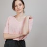 T-shirt en lin manches coudes - Bonbon 6882 aubepine - 24 Rose clair